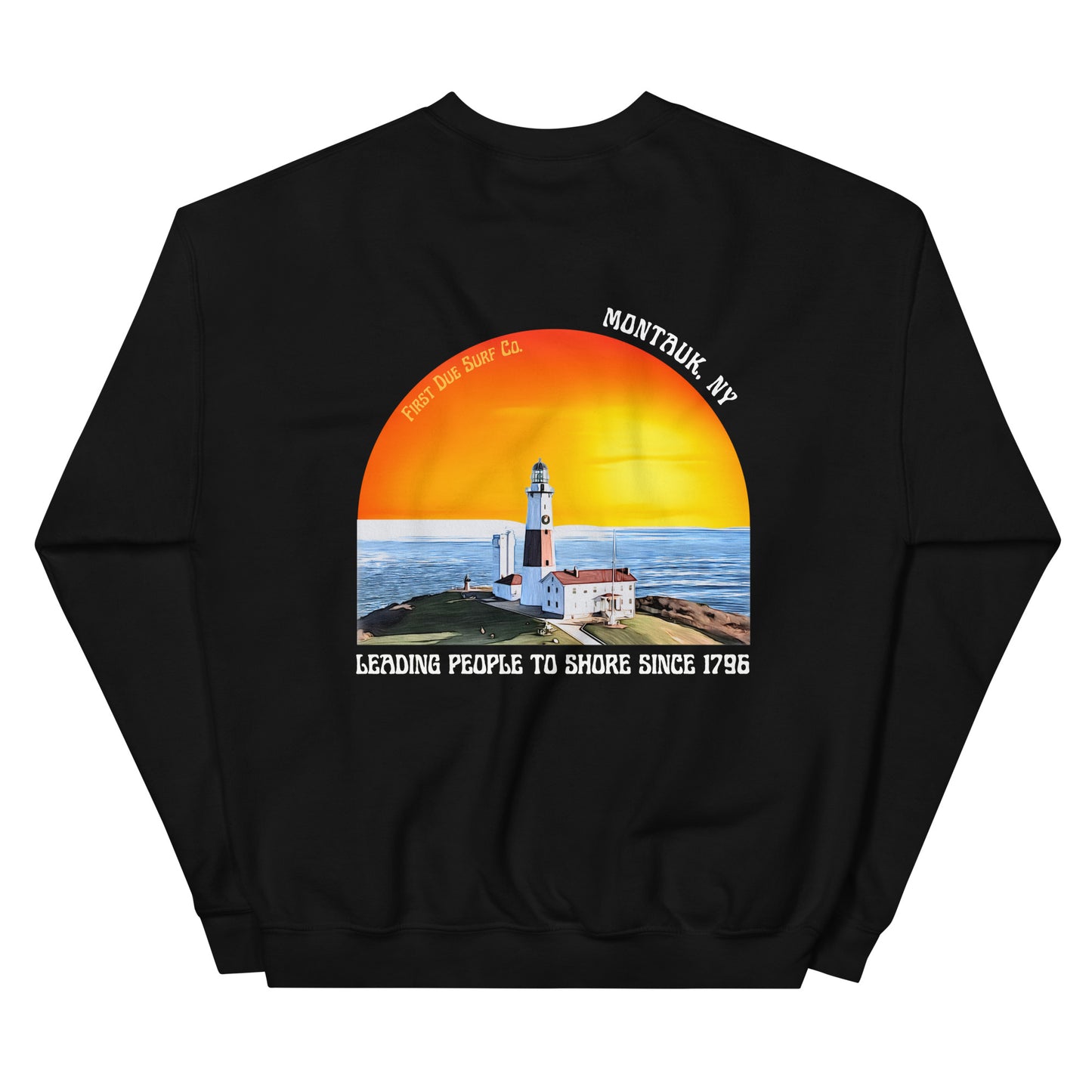 Montauk Lighthouse Pullover- Orange Sunset