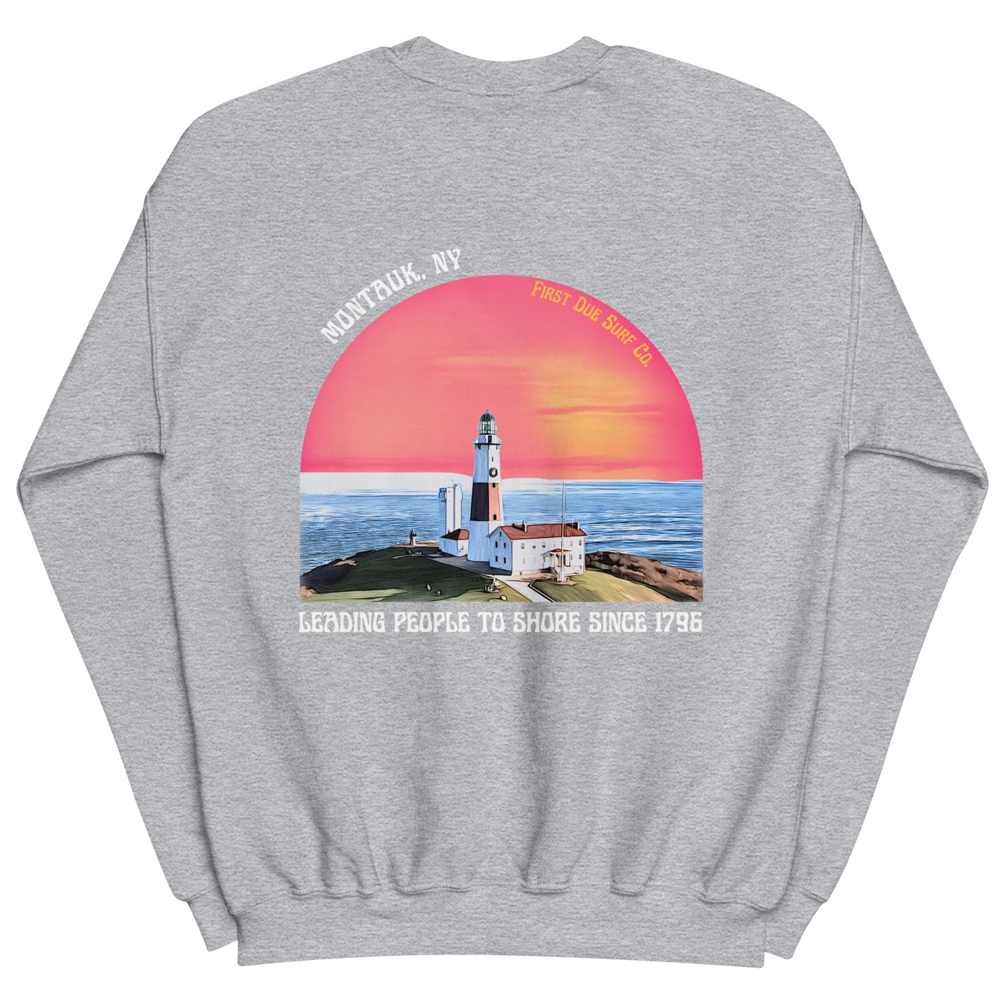 Montauk Lighthouse Pullover - Pink Sunset