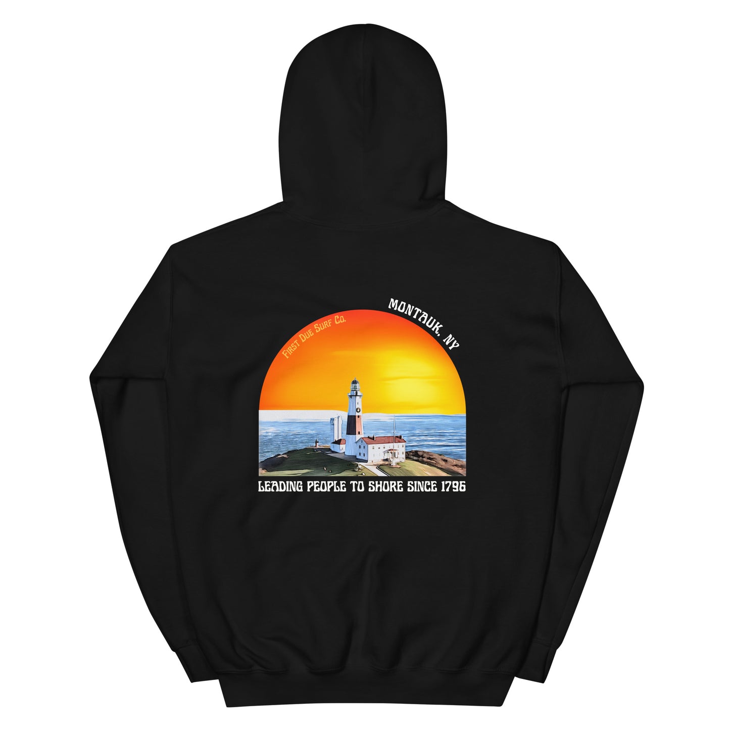 Montauk Lighthouse Hoodie - Orange Sunset