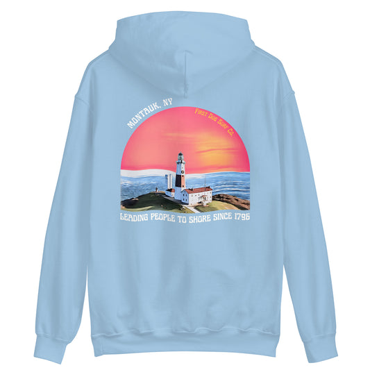 Montauk Lighthouse Hoodie - Pink Sunset