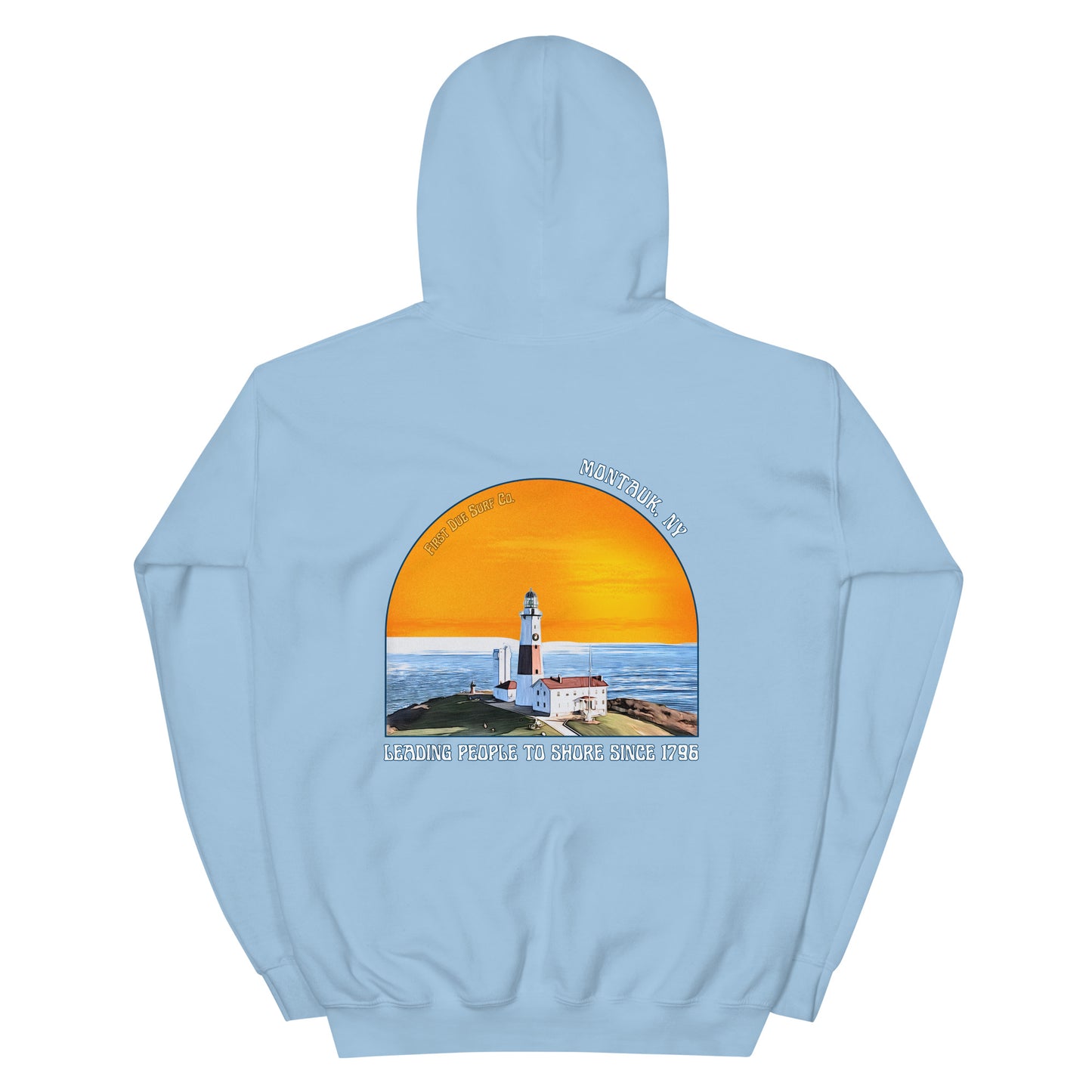 Montauk Lighthouse Hoodie - Light Blue