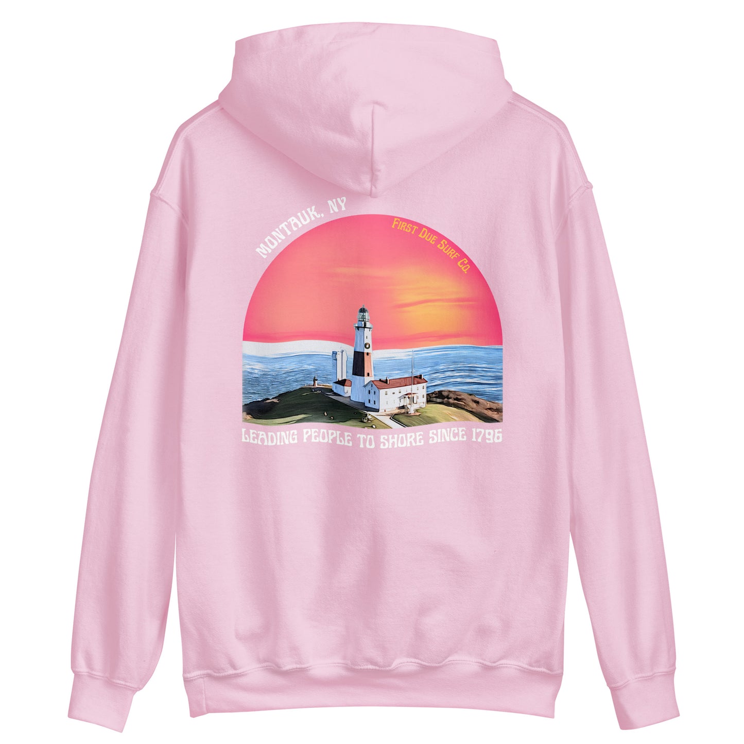 Montauk Lighthouse Hoodie - Pink Sunset