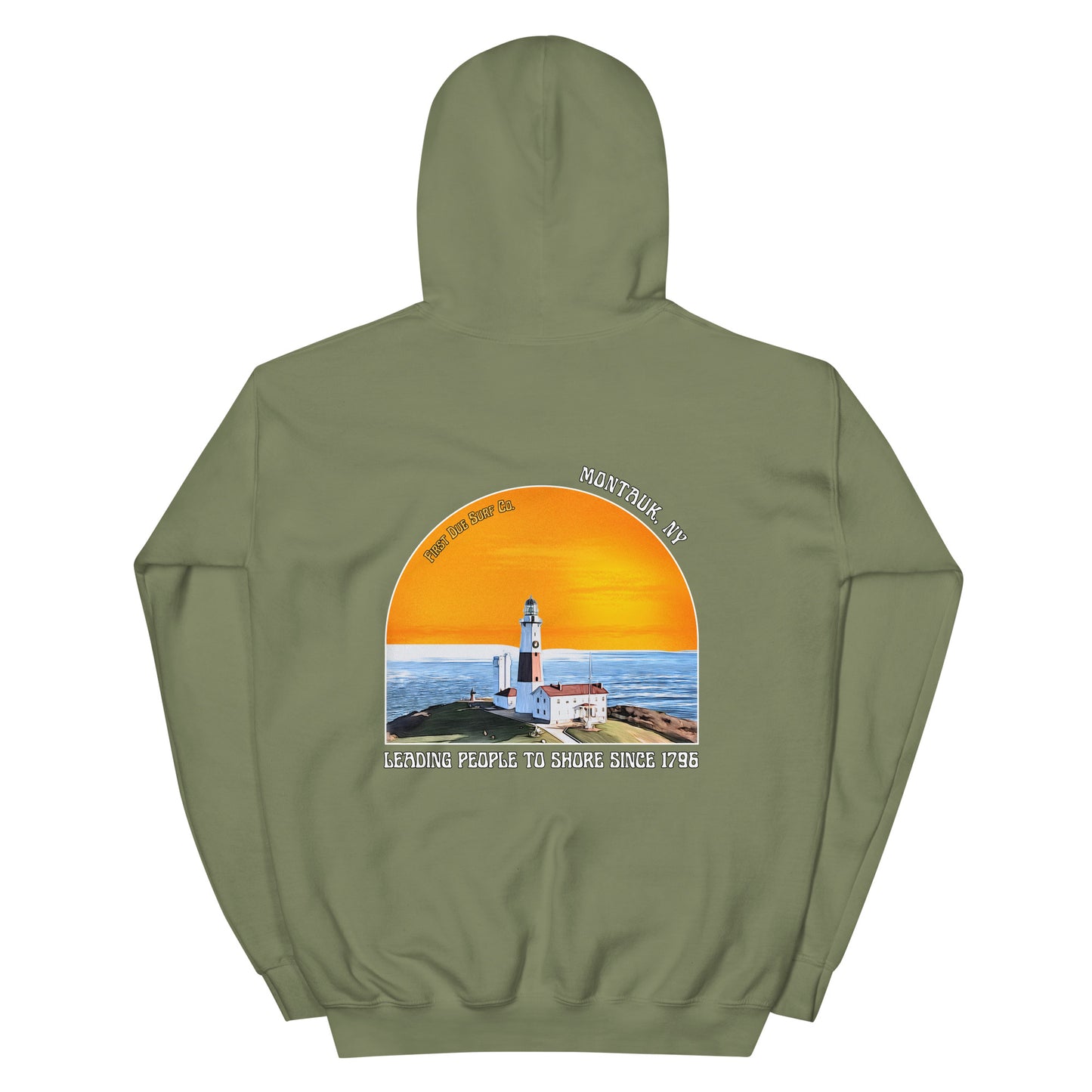 Montauk Lighthouse Hoodie - Grey/Green Options