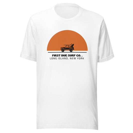 Surf T-Shirt Jeep in Sunset Front Only